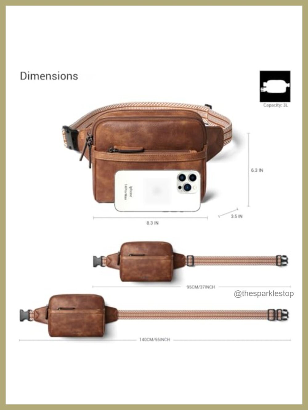 Women's Faux Leather Fanny Pack Belt Bag Water Resistant Crossbody Waist Pack 4